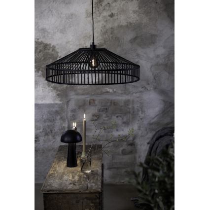 Markslöjd 108782 - Chandelier on a string TAPA 1xE27/40W/230V black/bamboo