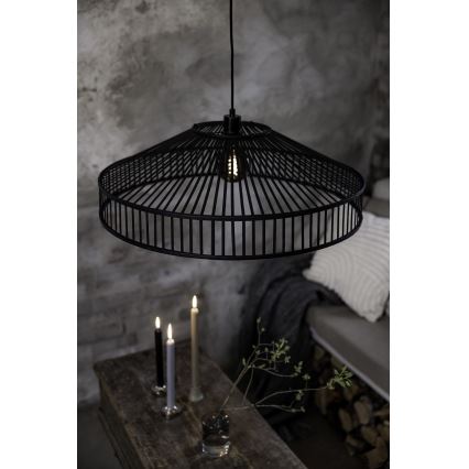 Markslöjd 108782 - Chandelier on a string TAPA 1xE27/40W/230V black/bamboo