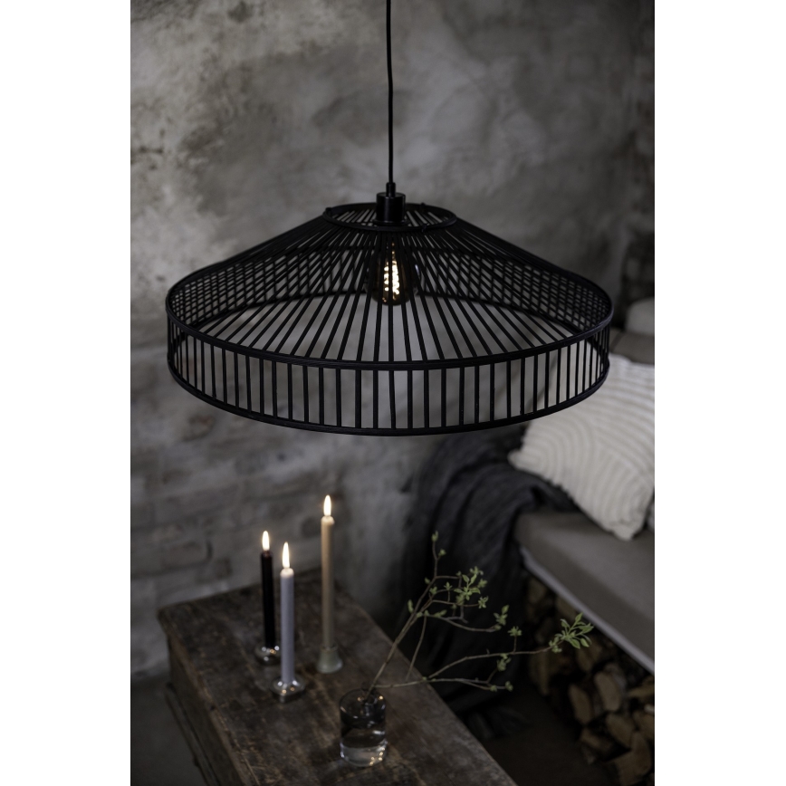 Markslöjd 108782 - Chandelier on a string TAPA 1xE27/40W/230V black/bamboo