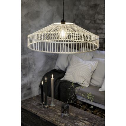Markslöjd 108783 - Chandelier on a string TAPA 1xE27/40W/230V beige/bamboo