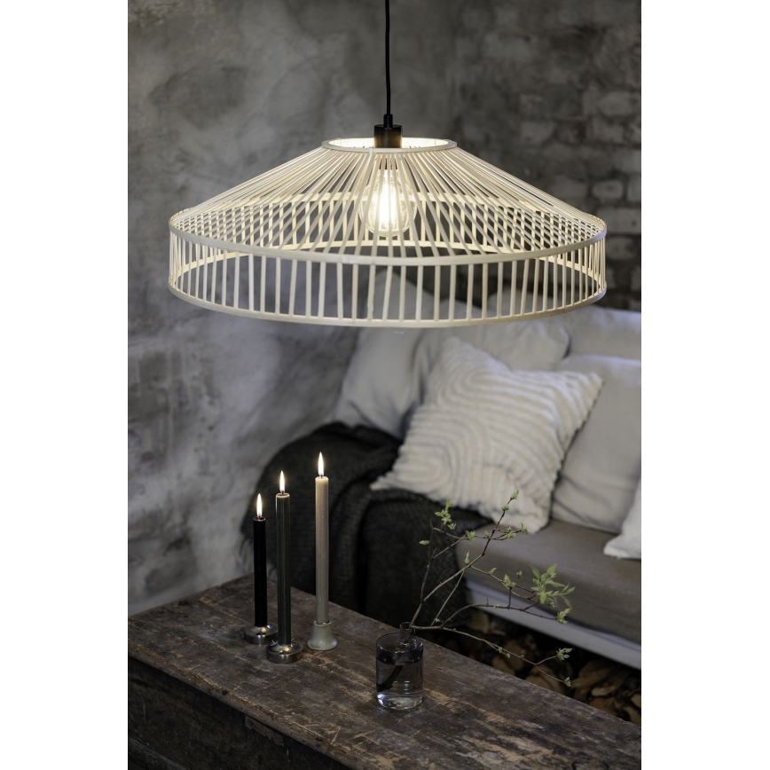 Markslöjd 108783 - Chandelier on a string TAPA 1xE27/40W/230V beige/bamboo