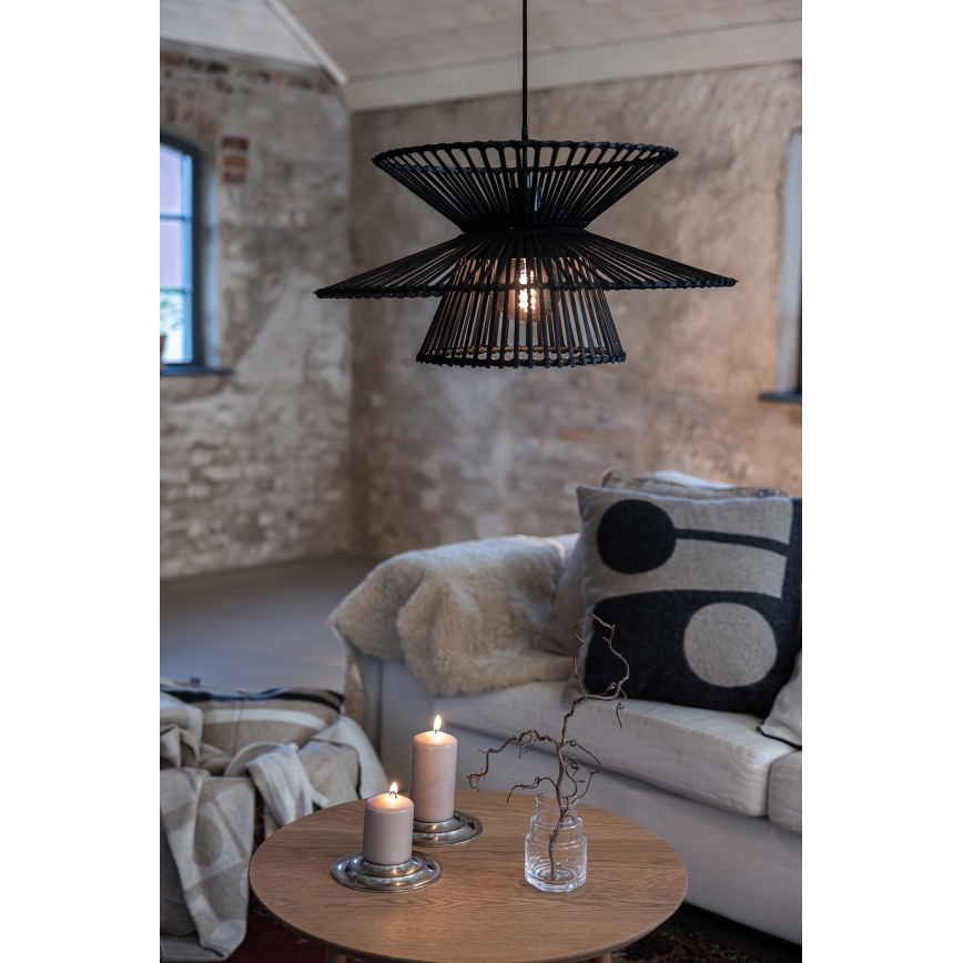 Markslöjd 108784 - Chandelier on a string DUPLICI 1xE27/40W/230V black/bamboo