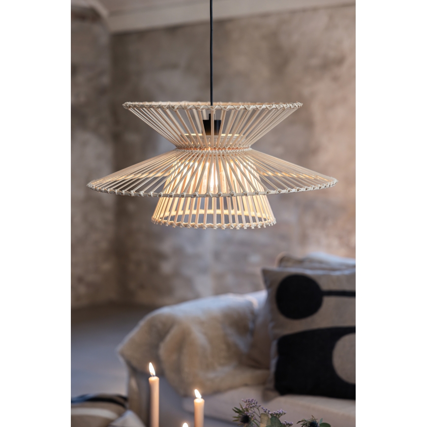 Markslöjd 108785 - Chandelier on a string DUPLICI 1xE27/40W/230V beige/bamboo