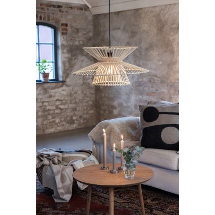 Markslöjd 108785 - Chandelier on a string DUPLICI 1xE27/40W/230V beige/bamboo