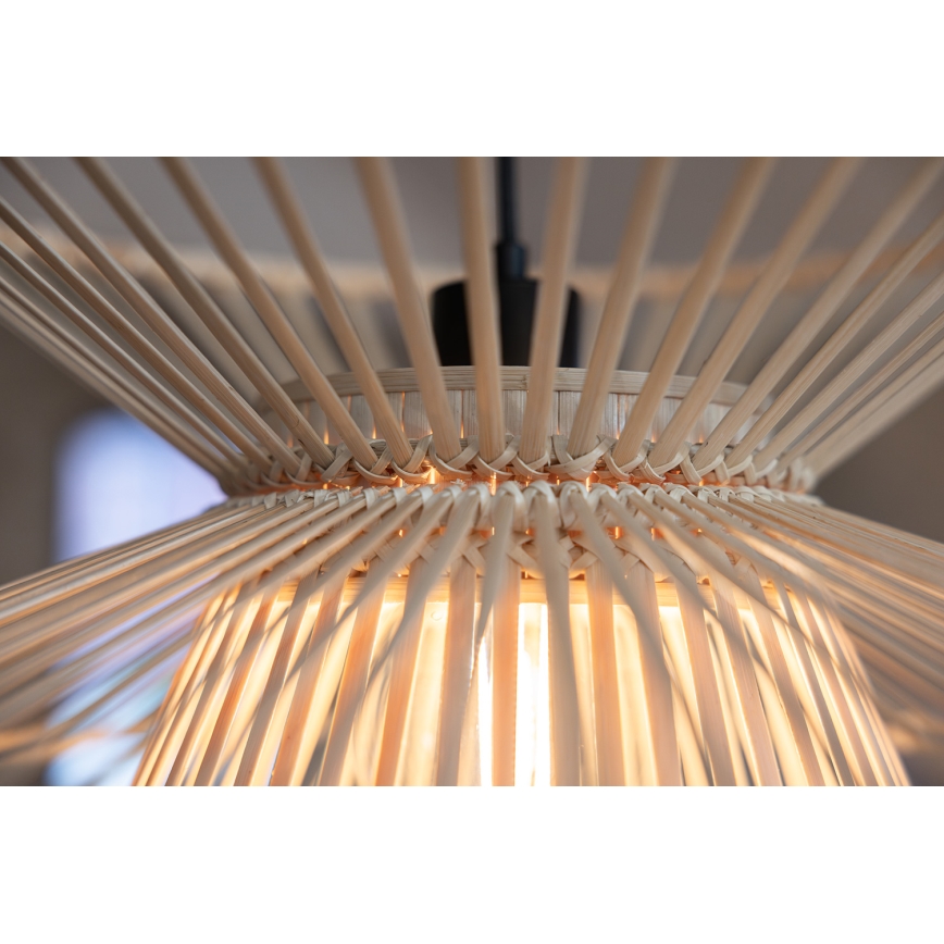 Markslöjd 108785 - Chandelier on a string DUPLICI 1xE27/40W/230V beige/bamboo