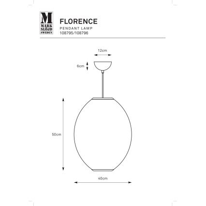 Markslöjd 108796 - Chandelier on a string FLORENCE 1xE27/40W/230V white