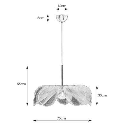 Markslöjd 108818 - Chandelier on a string STYRKA 1xE27/40W/230V d. 75 cm white
