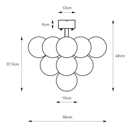Markslöjd 108845 - Surface-mounted chandelier MERLOT 13xG9/18W/230V Ø 56 cm black/smoke