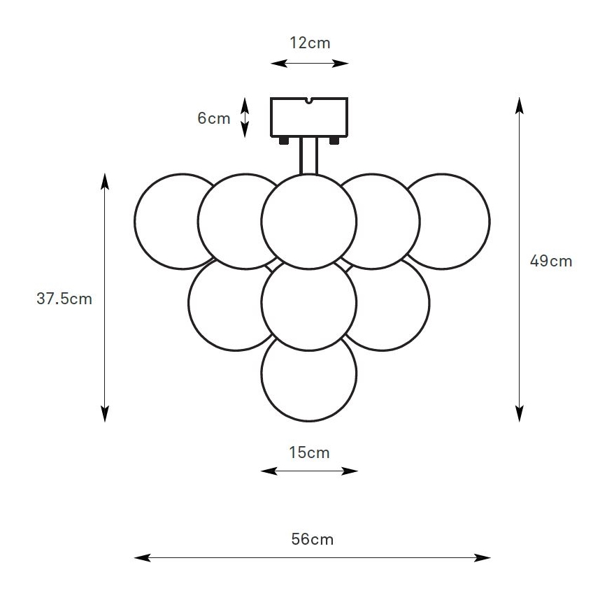 Markslöjd 108845 - Surface-mounted chandelier MERLOT 13xG9/18W/230V Ø 56 cm black/smoke