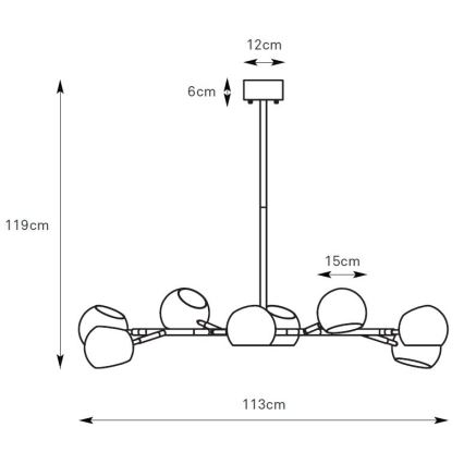 Markslöjd 108852 - Chandelier on a pole EDGAR 8xE14/40W/230V black
