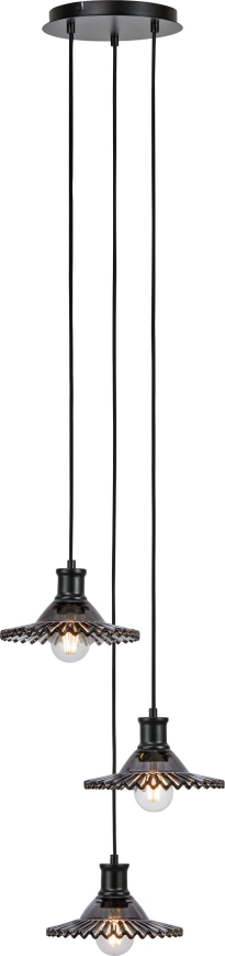 Markslöjd 108853 - Chandelier on a string NOVIA 3xE27/40W/230V black/smoky