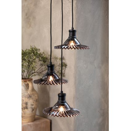 Markslöjd 108853 - Chandelier on a string NOVIA 3xE27/40W/230V black/smoky