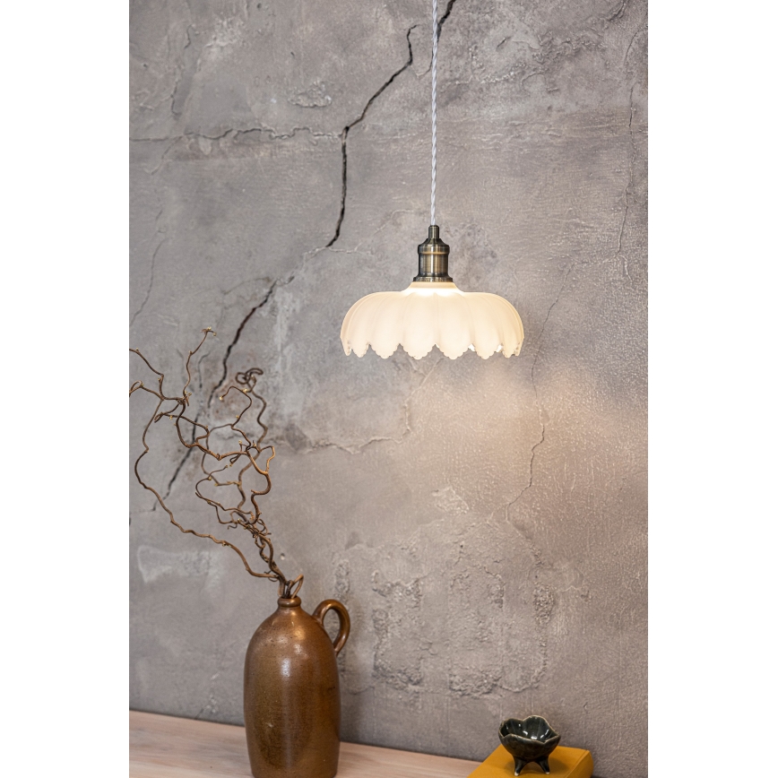 Markslöjd 108857 - Chandelier on a string KURAGE 1xE27/40W/230V brass/white