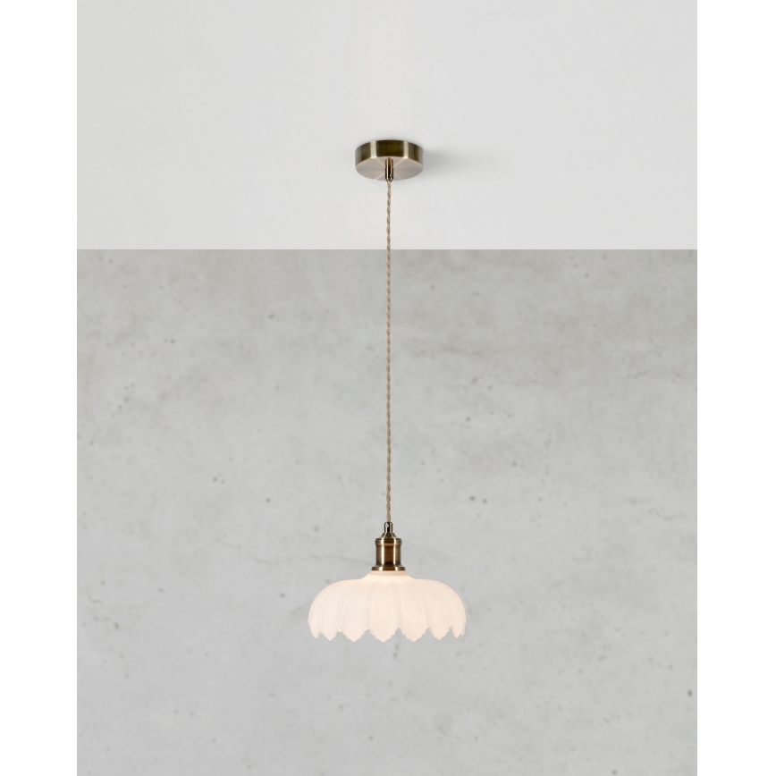 Markslöjd 108857 - Chandelier on a string KURAGE 1xE27/40W/230V brass/white
