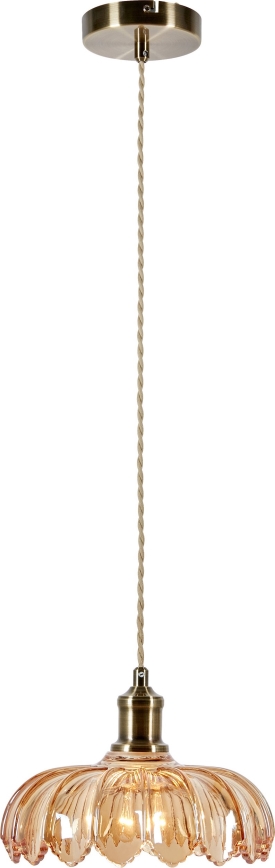 Markslöjd 108858 - Chandelier on a string KURAGE 1xE27/40W/230V brass/smoky beige
