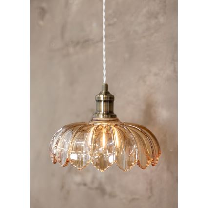 Markslöjd 108858 - Chandelier on a string KURAGE 1xE27/40W/230V brass/smoky beige
