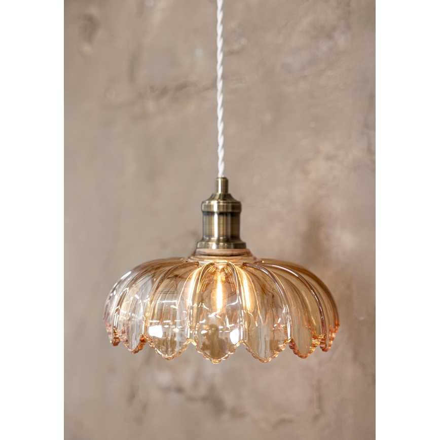 Markslöjd 108858 - Chandelier on a string KURAGE 1xE27/40W/230V brass/smoky beige