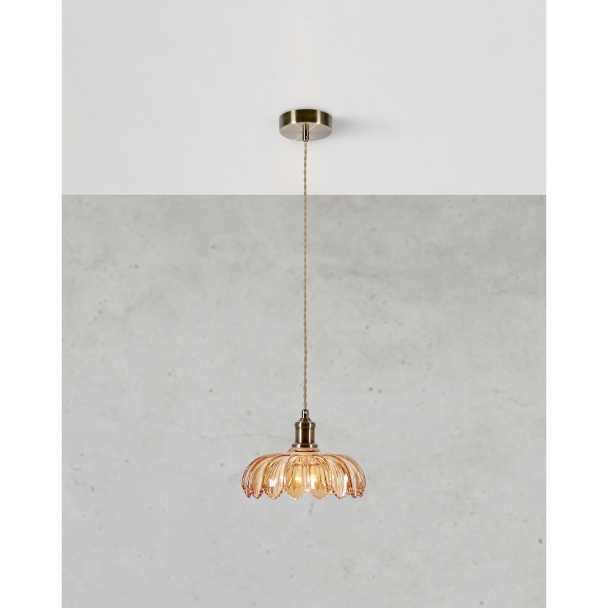 Markslöjd 108858 - Chandelier on a string KURAGE 1xE27/40W/230V brass/smoky beige