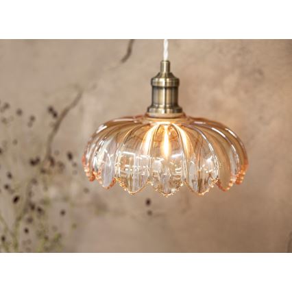 Markslöjd 108858 - Chandelier on a string KURAGE 1xE27/40W/230V brass/smoky beige