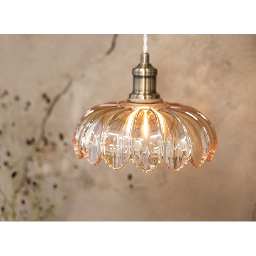 Markslöjd 108858 - Chandelier on a string KURAGE 1xE27/40W/230V brass/smoky beige