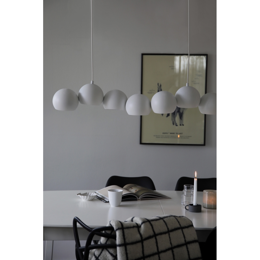 Markslöjd 108859 - Chandelier on a string CUPOLO 7xE14/40W/230V white