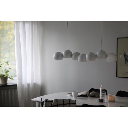 Markslöjd 108859 - Chandelier on a string CUPOLO 7xE14/40W/230V white