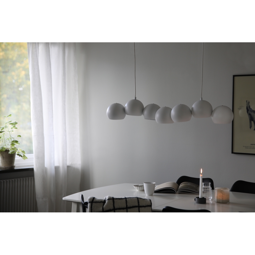 Markslöjd 108859 - Chandelier on a string CUPOLO 7xE14/40W/230V white