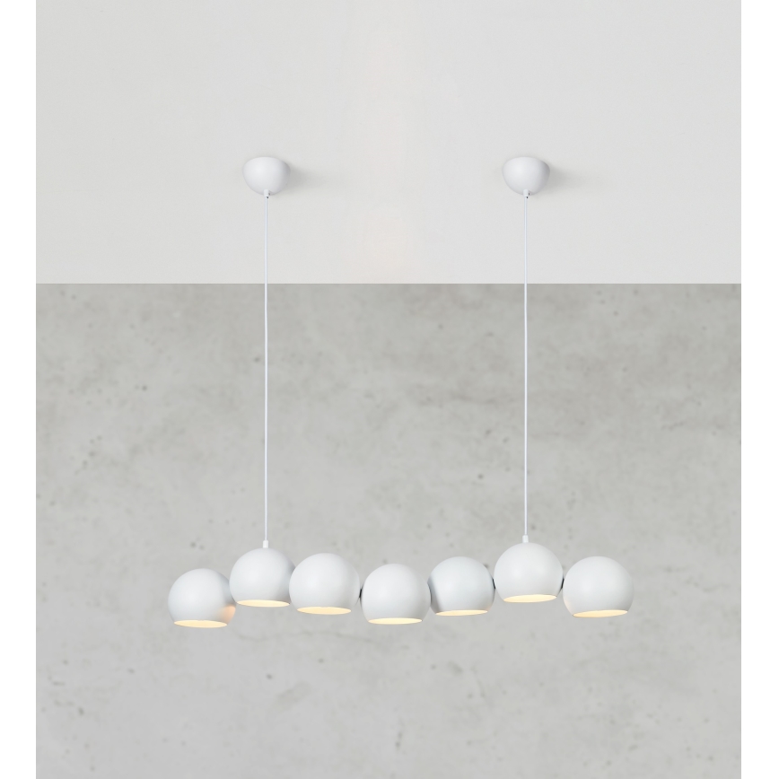 Markslöjd 108859 - Chandelier on a string CUPOLO 7xE14/40W/230V white