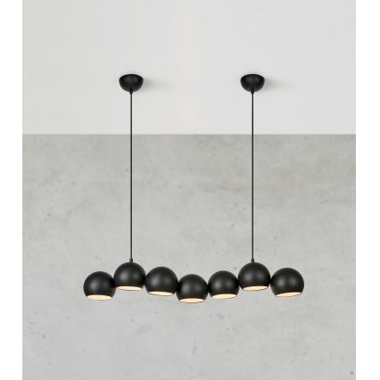 Markslöjd 108860 - Chandelier on a string CUPOLO 7xE14/40W/230V black