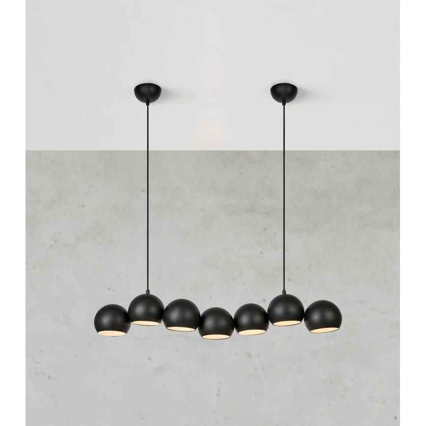 Markslöjd 108860 - Chandelier on a string CUPOLO 7xE14/40W/230V black
