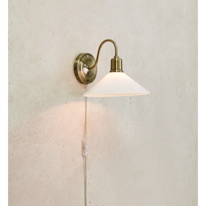Markslöjd 108865 - Wall lamp VELA 1xE27/40W/230V brass/white