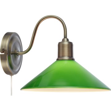 Markslöjd 108866 - Wall lamp VELA 1xE27/40W/230V brass/green