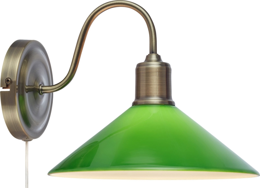 Markslöjd 108866 - Wall lamp VELA 1xE27/40W/230V brass/green