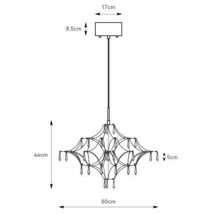 Markslöjd 108869 - LED Dimmable crystal chandelier on a string EFESOS LED/14W/230V d. 60 cm