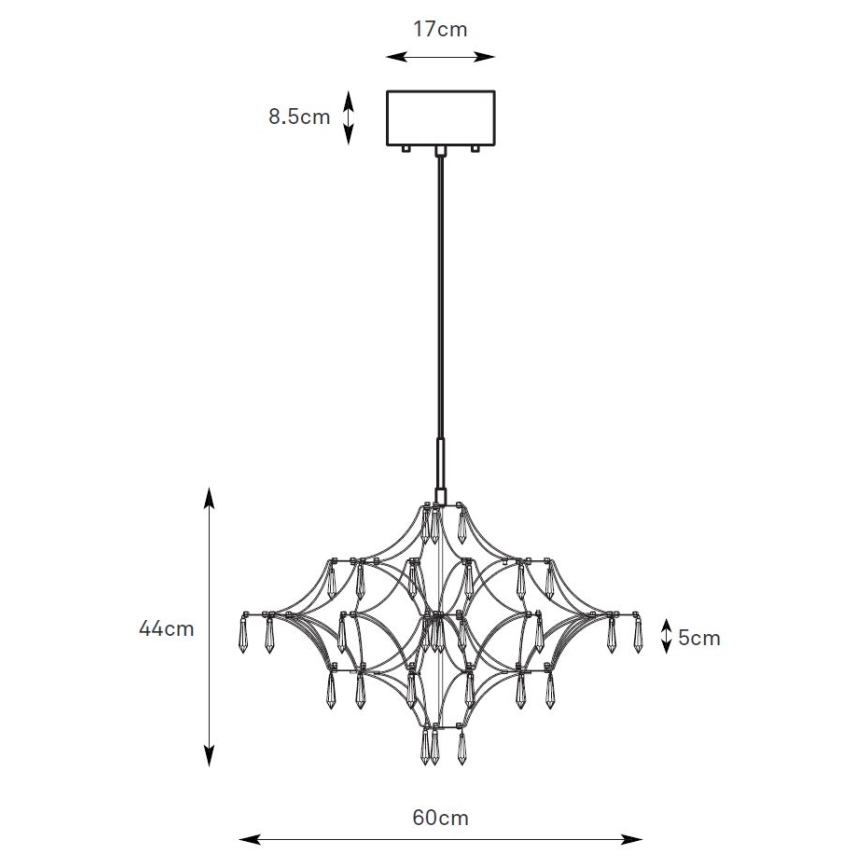 Markslöjd 108869 - LED Dimmable crystal chandelier on a string EFESOS LED/14W/230V d. 60 cm
