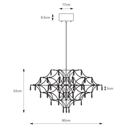 Markslöjd 108870 - LED Dimmable crystal chandelier on a string EFESOS LED/25W/230V d. 80 cm