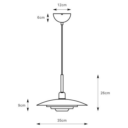 Markslöjd 108875 - PINY cable-hung pendant light 1xE27/60W/230V, Ø 35 cm, beige