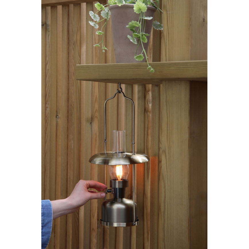 Markslöjd 108894 - FANOS Dimmable LED Rechargeable Outdoor Table Lamp, 2.5W/3.7V, 4000 mAh, IP44, Brass