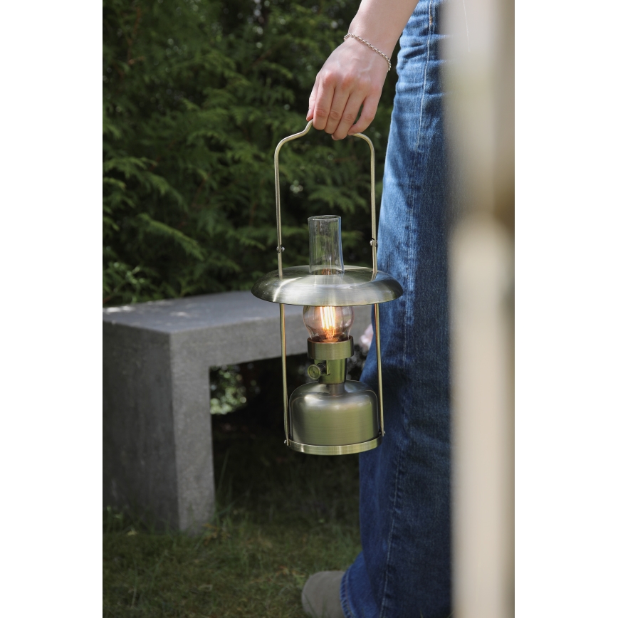 Markslöjd 108894 - FANOS Dimmable LED Rechargeable Outdoor Table Lamp, 2.5W/3.7V, 4000 mAh, IP44, Brass