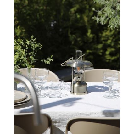 Markslöjd 108894 - FANOS Dimmable LED Rechargeable Outdoor Table Lamp, 2.5W/3.7V, 4000 mAh, IP44, Brass