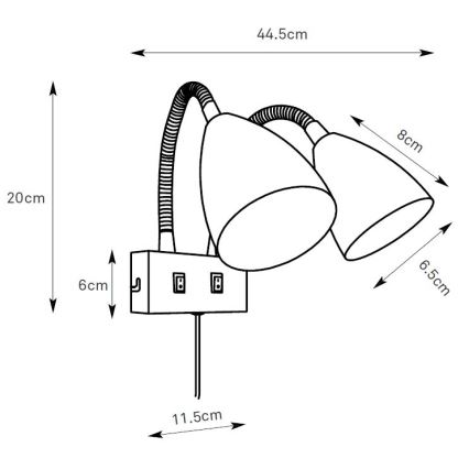 Markslöjd 108900 - CIRO Wall-mounted Spotlight 2xGU10/7W/230V White