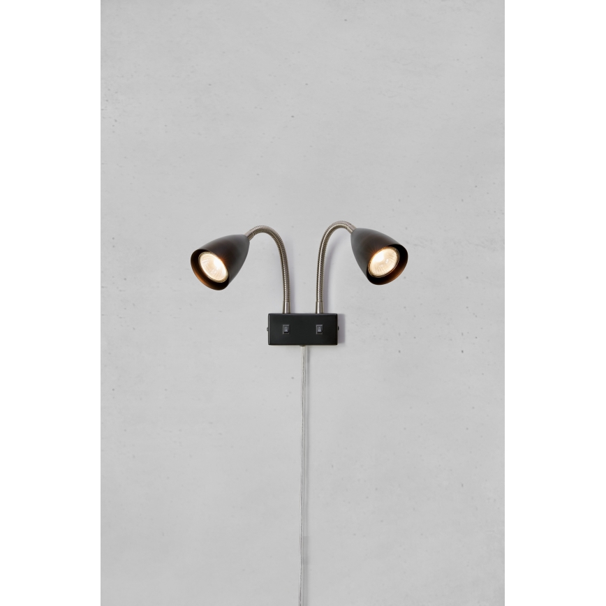 Markslöjd 108901 - CIRO Wall-Mounted Spotlight 2x GU10/7W/230V, Black