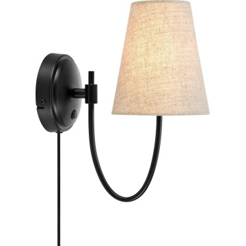 Markslöjd 108907 - AMAR Wall Lamp 1xE14/40W/230V Linen/Black