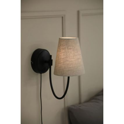 Markslöjd 108907 - AMAR Wall Lamp 1xE14/40W/230V Linen/Black