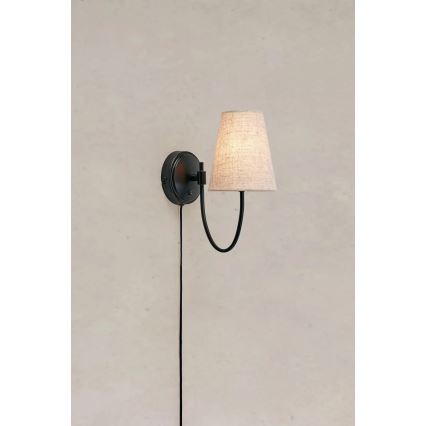 Markslöjd 108907 - AMAR Wall Lamp 1xE14/40W/230V Linen/Black