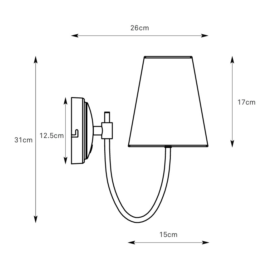 Markslöjd 108907 - AMAR Wall Lamp 1xE14/40W/230V Linen/Black
