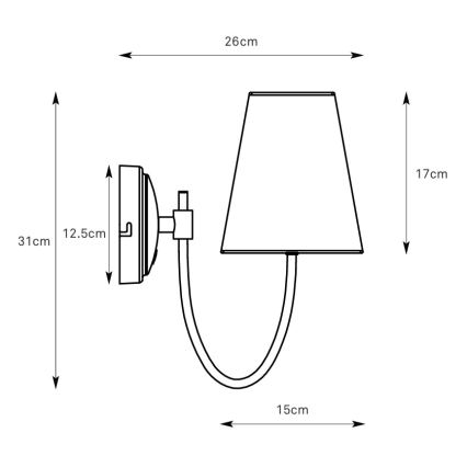 Markslöjd 108908 - Wall lamp AMAR 1xE14/40W/230V white/brass