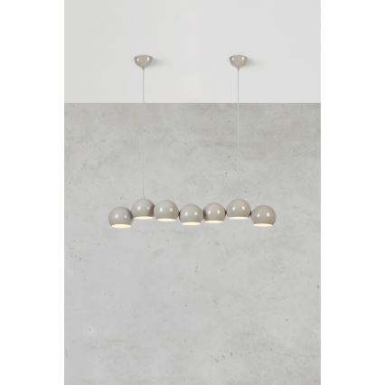 Markslöjd 108914 - CUPOLO Cable-Hung Chandelier 7x E14/40W/230V, Grey