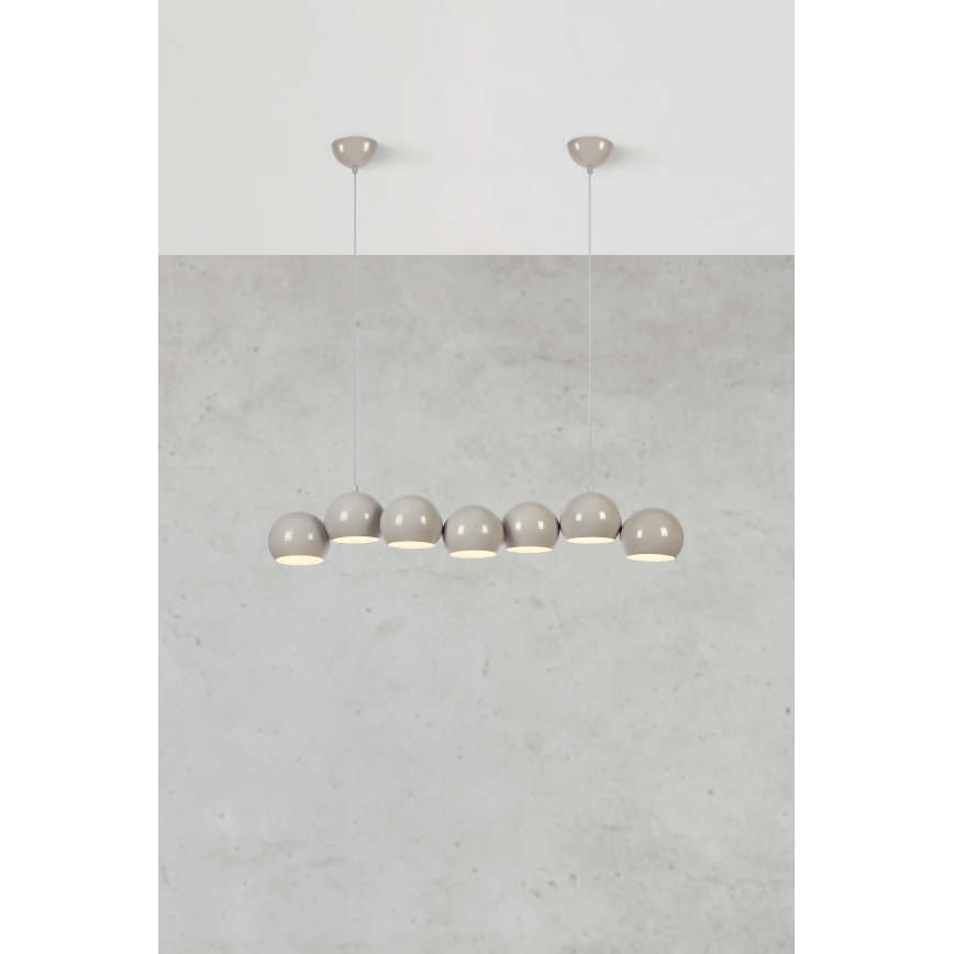 Markslöjd 108914 - CUPOLO Cable-Hung Chandelier 7x E14/40W/230V, Grey