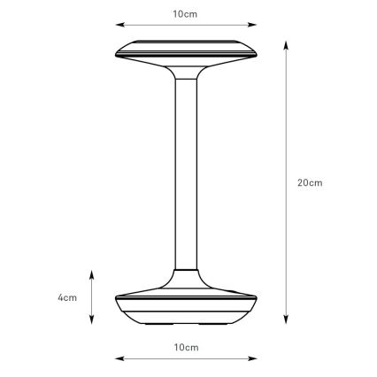 Markslöjd 108917 - LED Dimmable outdoor rechargeable table lamp PETIT LED/2W/1800 mAh 2200/2700/3000K IP44 grey